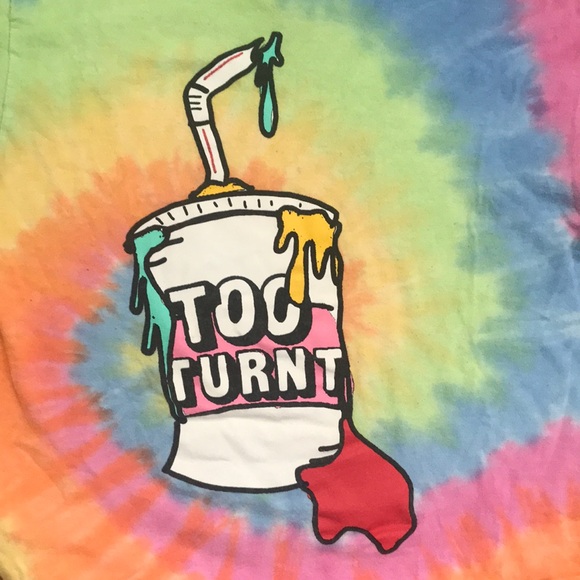 tie dye “too turnt” graphic tee - Picture 2 of 2